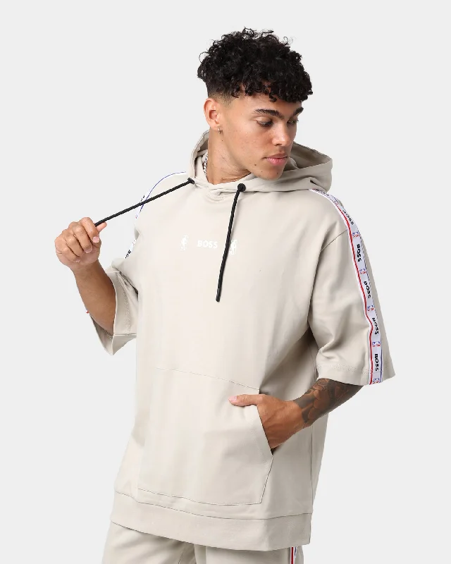 Hugo Boss Hugo Boss X NBA Modern Short Sleeve Hoodie Light Beige Hoodie with Elastic Waist Stretchable Comfortable