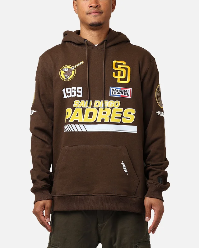 Pro Standard San Diego Padres Fast Lane Hoodie Brown Hoodie with Color Block Contrast Stylish