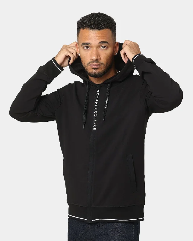 Armani Exchange Felpa Hoodie Black Hoodie with Logo Branding Identity