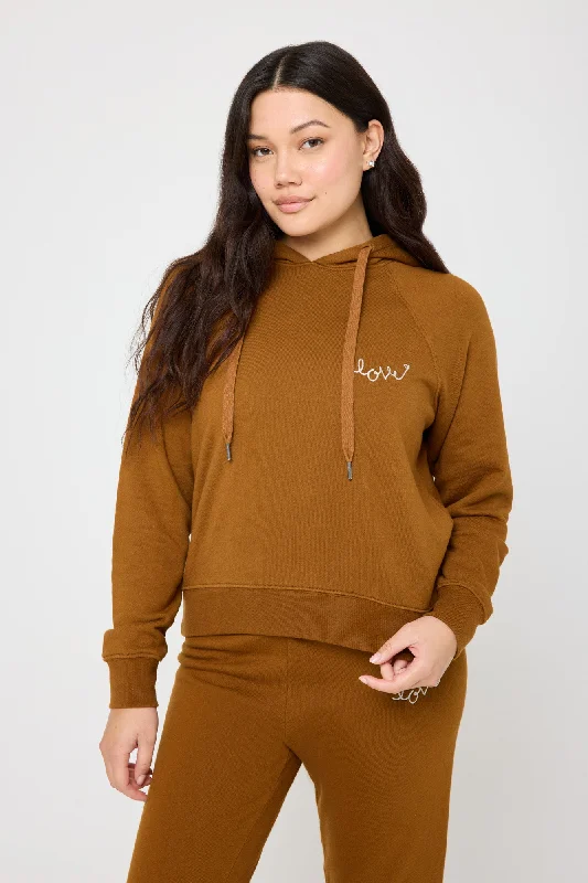 Love Script Harper Crop Hoodie Hoodie with Contrast Stitching Detailed Premium