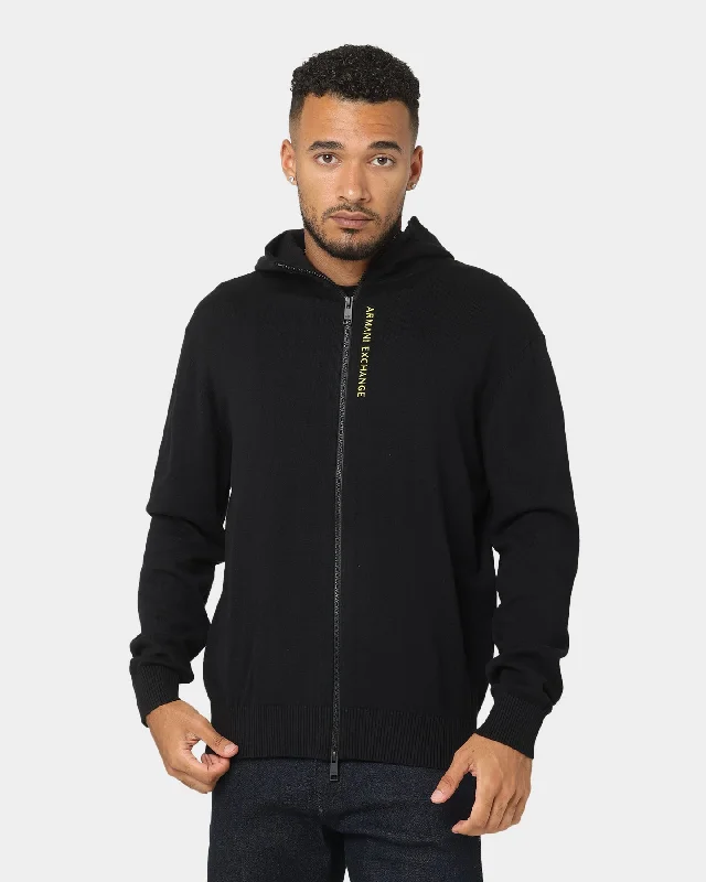 Armani Exchange Cardigan Hoodie Acid Yellow/Black Hoodie with Pocket Utility Practical