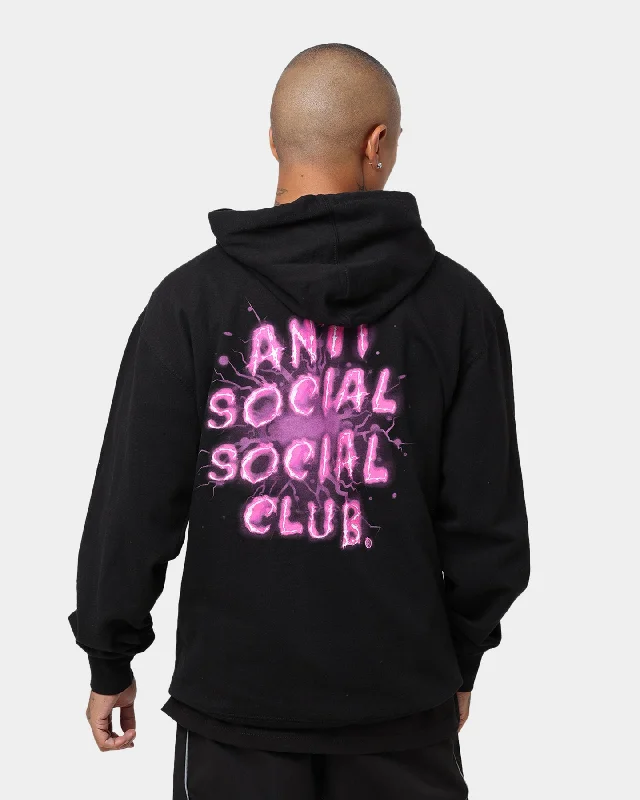 Anti Social Social Club I See Pink Hoodie Black Hoodie with Toggle Buttons Decorative Unique