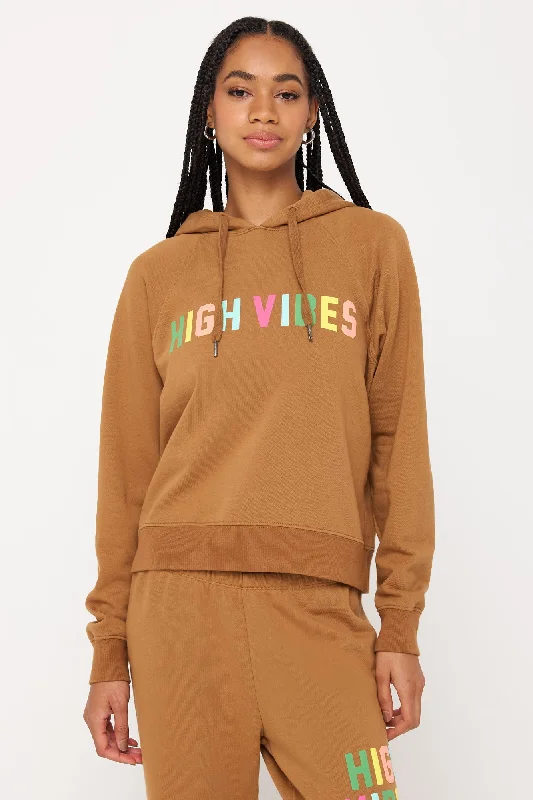 High Vibes Harper Crop Hoodie Hoodie with Neon Bright Vibrant