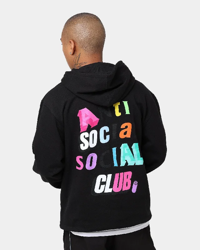 Anti Social Social Club The Real Me Hoodie Black Hoodie with Full-Zip Functional Layering