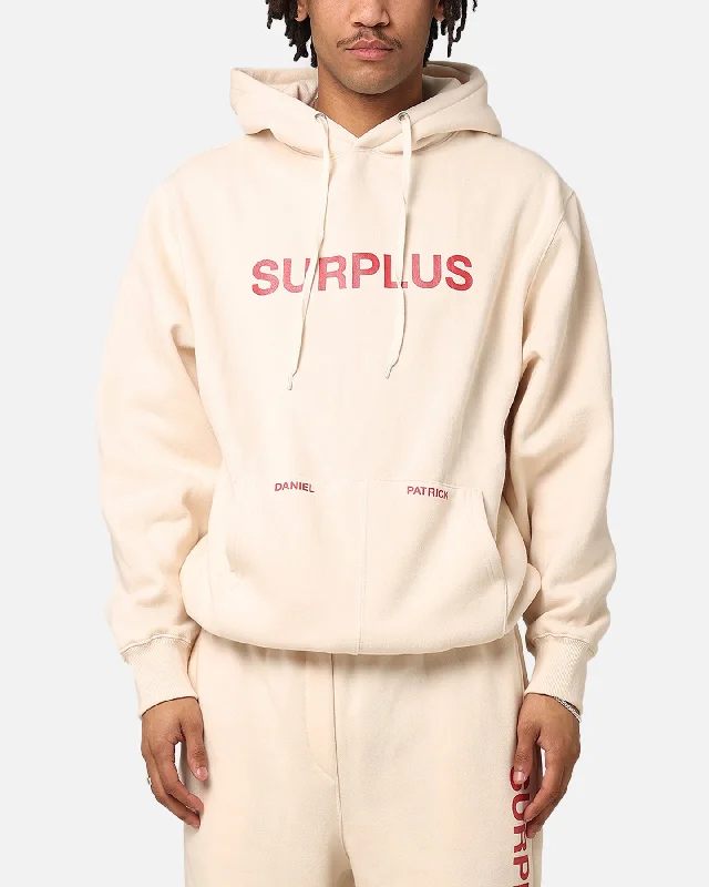 Daniel Patrick Surplus Logo Hoodie Cream/Maroon Hoodie with Rhinestones Sparkly Elegant