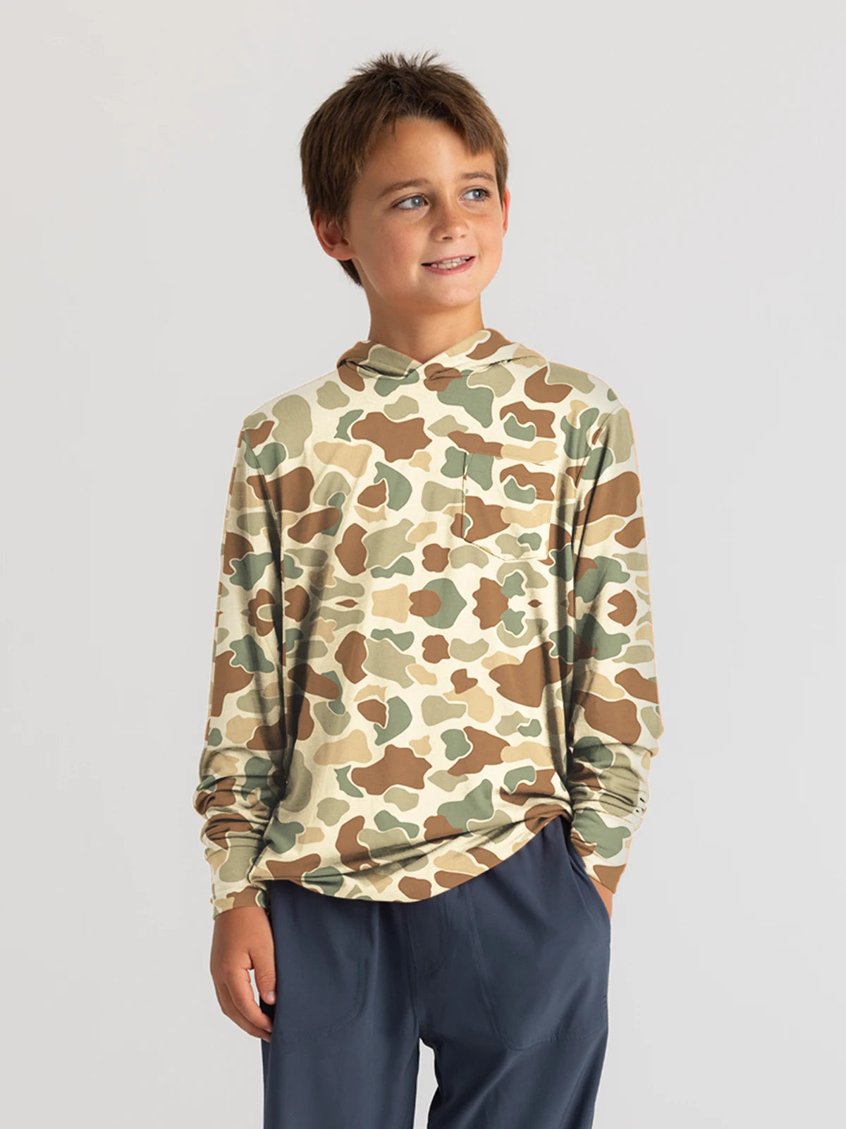 Youth Bamboo Shade Hoodie - Vintage Camo Hoodie Crop Top Short Trendy