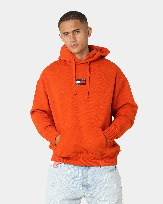 Tommy Jeans Tommy Badge Hoodie Orange Spice Hoodie with Fur Luxurious Winter