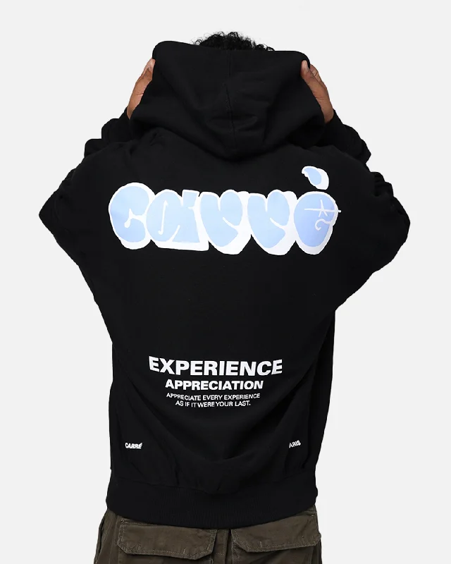 Carré Experience Oversized Hoodie Black Hoodie with Elastic Cuffs Stretchable Comfortable