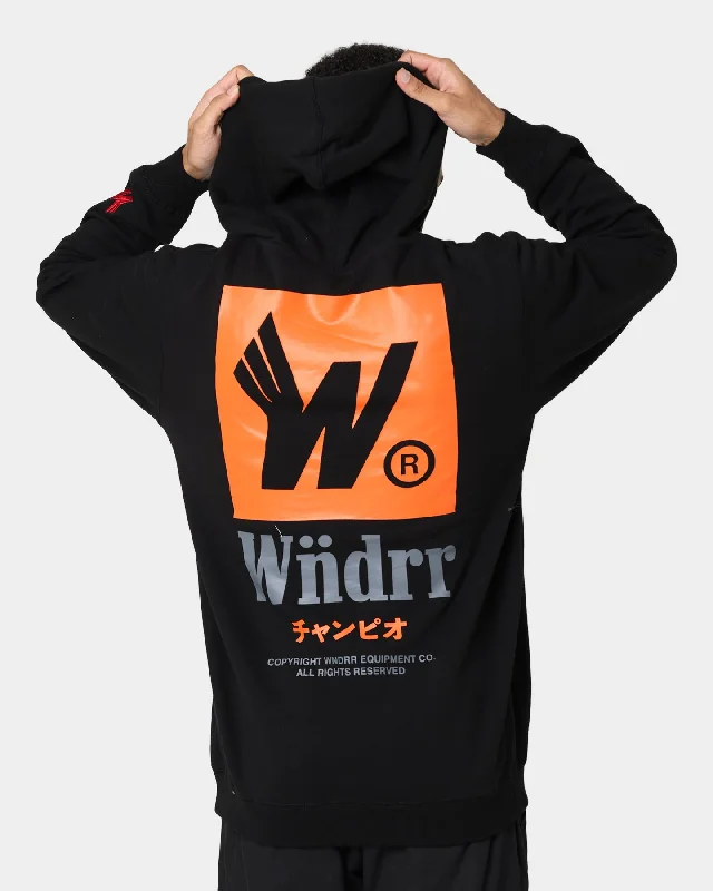 WNDRR Glide Hoodie Black Hoodie with Cropped Fit Short Trendy