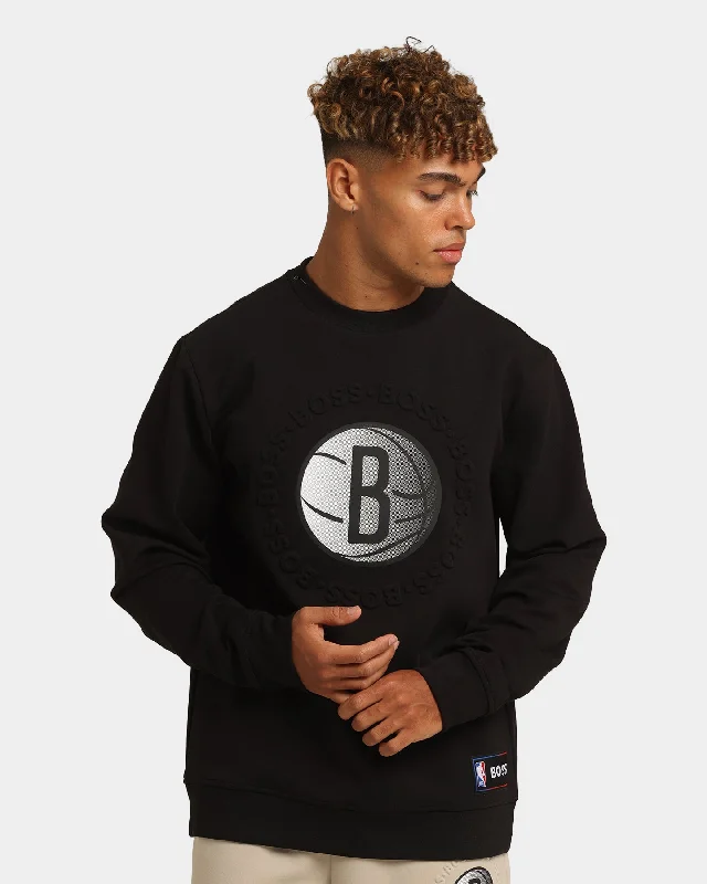 Hugo Boss Hugo Boss X NBA Brooklyn Nets Crewneck Sweatshirt Black Hoodie with Lace Feminine Delicate