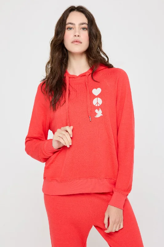 Love Heart Harper Crop Hoodie Hoodie with Lining Warm Insulated