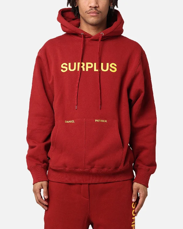 Daniel Patrick Surplus Logo Hoodie Maroon/Yellow Hoodie with Mesh Breathable Sporty