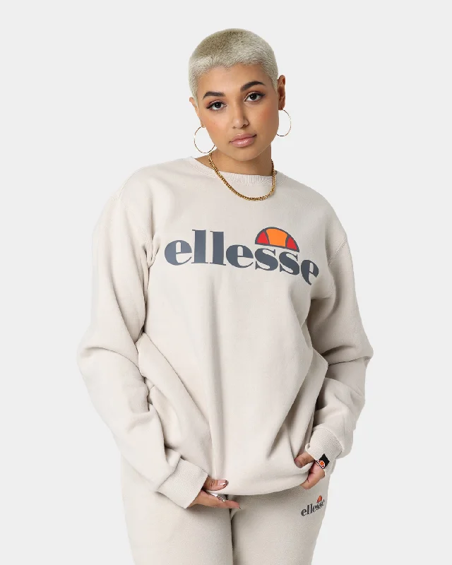 Ellesse SL Succiso Sweatshirt Beige Hoodie with Drop Shoulder Relaxed Streetwear