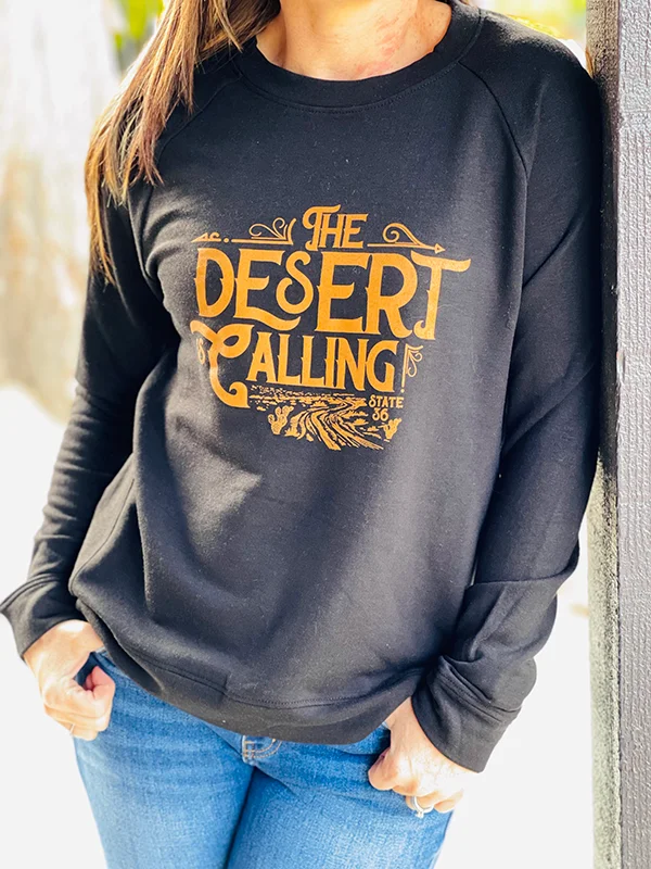 Women's High Neck Fleece Sweatshirt - Desert is Calling Hoodie with Button Classic Timeless