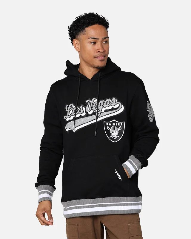 Pro Standard Las Vegas Raiders Fleece Pullover Hoodie Black/Grey Hoodie with Distressed Vintage Worn