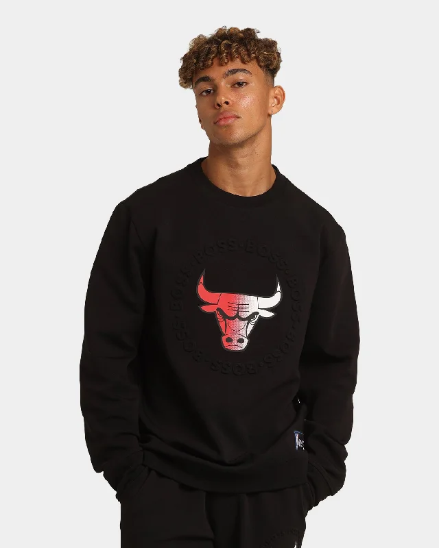 Hugo Boss Hugo Boss X NBA Basic Chicago Bulls Crewneck Sweatshirt Black Hoodie with Sequins Glamorous Eye-catching