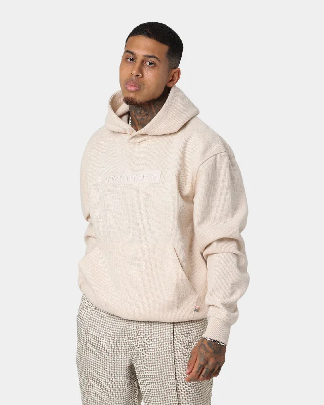 Honor The Gift Howard Knit Hoodie Cream Hoodie with Puffed Sleeves Voluminous Trendy