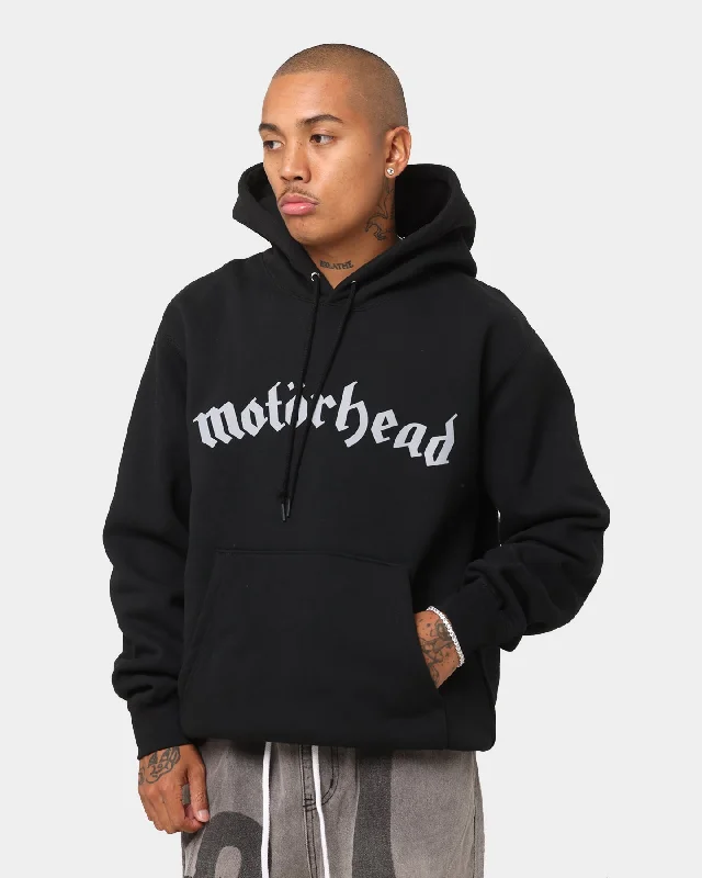 Obey Motorhead Warpig Hoodie Black Hoodie with Hem Lace Feminine Delicate