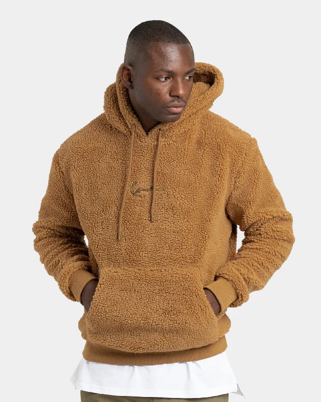 Karl Kani Small Signature Teddy Hoodie Sand Hoodie with V-Neck Classic Versatile