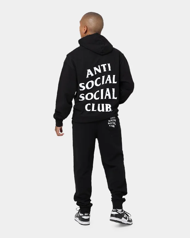 Anti Social Social Club Mind Games Hoodie Black Hoodie with Double Zipper Versatile Adjustable