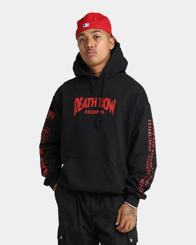 Death Row Records Death Row Logo Hoodie Black/Red Hooded Sweatshirt Casual Wear Street Style