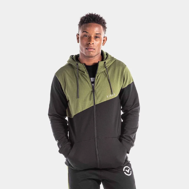 VIRUS - Incline Full-Zip Hoodie Hoodie with Hem Applique Textured Unique