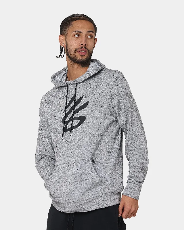 Under Armour Curry Pull Over Hoodie Mod Gray Medium Hoodie with Metallic Shiny Futuristic