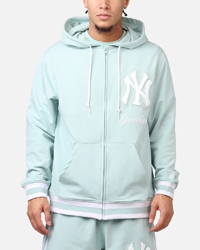 New Era New York Yankees 'Logo Select Mint' Full Zip Hoodie Mint/White Hoodie with Slit Hem Functional Movement