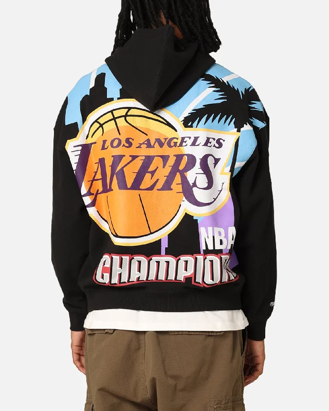 Mitchell & Ness Los Angeles Lakers 17-Time Hoodie Black Hoodie with Monochrome Minimalist Simple