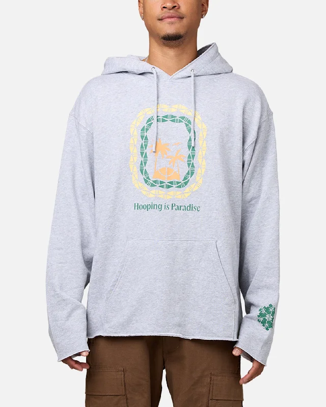 Overtime Paradise Palms Hoodie Grey Hoodie with Color Block Contrast Stylish