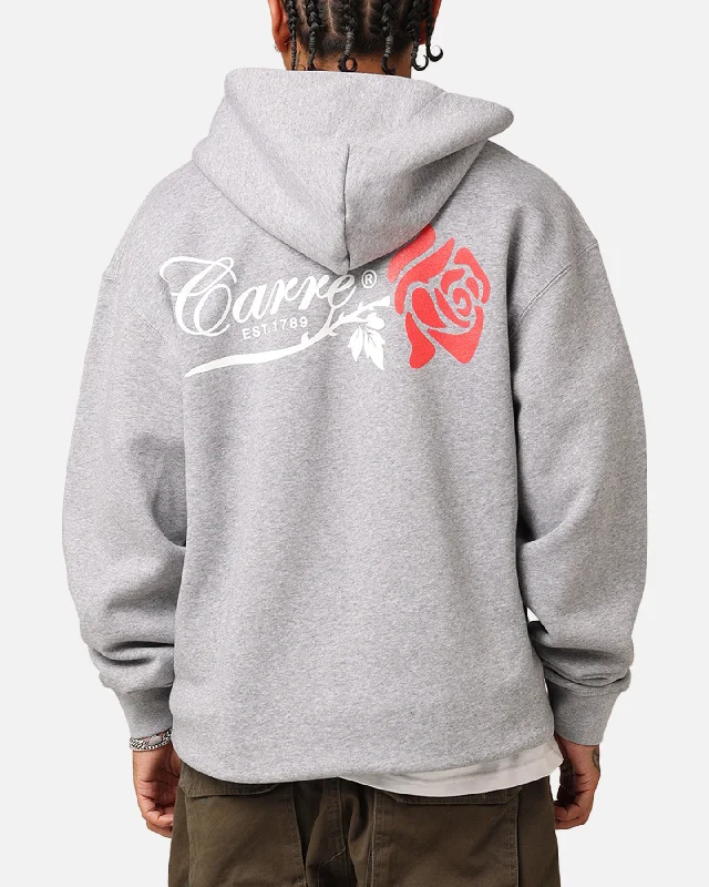 Carré Rara Full Zip Hoodie Grey Marle Hoodie with Tie-Dye Psychedelic Retro