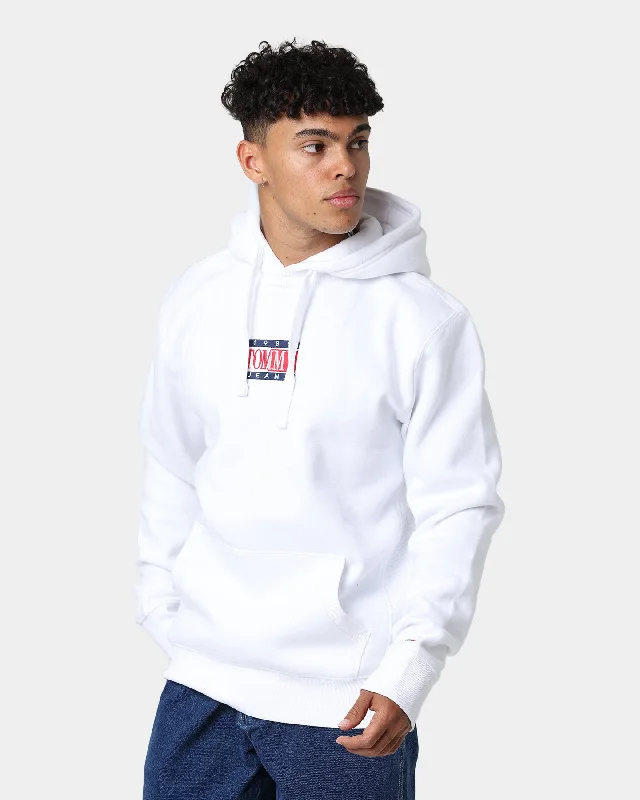 Tommy Jeans Timeless Tommy 1 Hoodie White Hoodie with High Neck Warm Protective