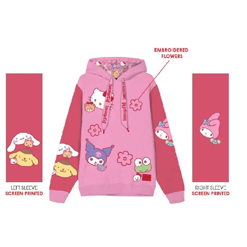 Loungefly Sanrio Hello Kitty & Pet Friends Unisex Hoodie Hoodie with Relaxed Fit Easy Casual