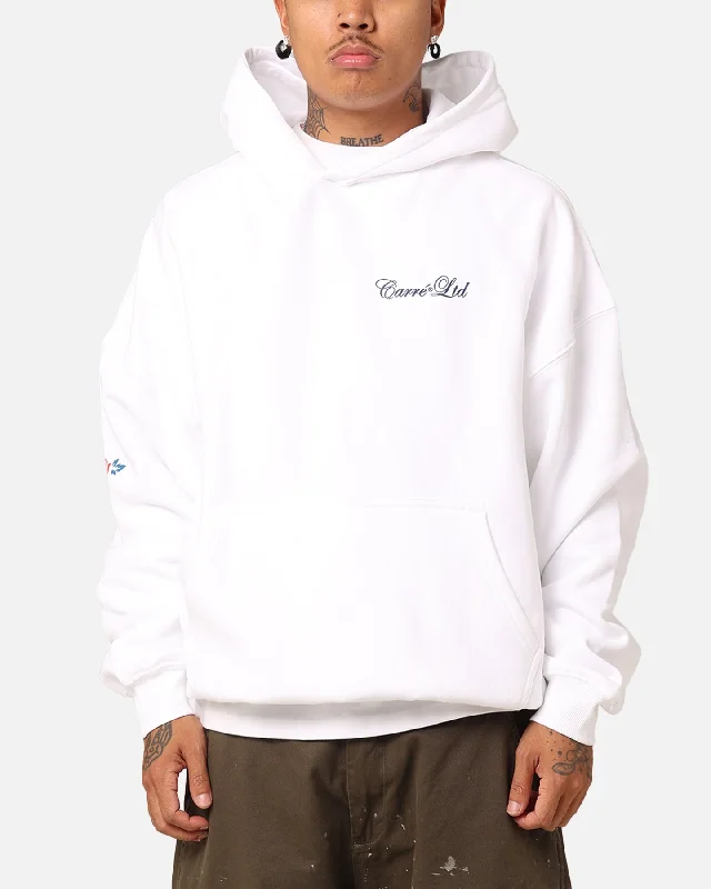 Carré Rosebud Oversized Hoodie White Hoodie with Drop Shoulder Relaxed Streetwear