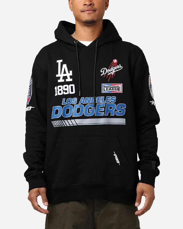 Pro Standard Los Angeles Dodgers Fast Lane Hoodie Black Hoodie with Applique Textured Unique