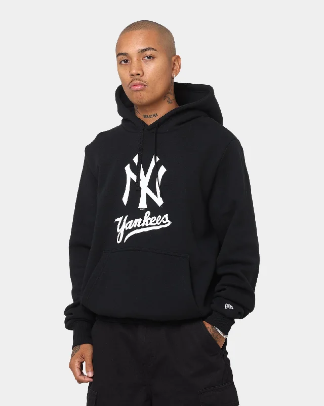 New Era New York Yankees Puff Print Hoodie Black Hoodie with Zipper Placket Modern Functional