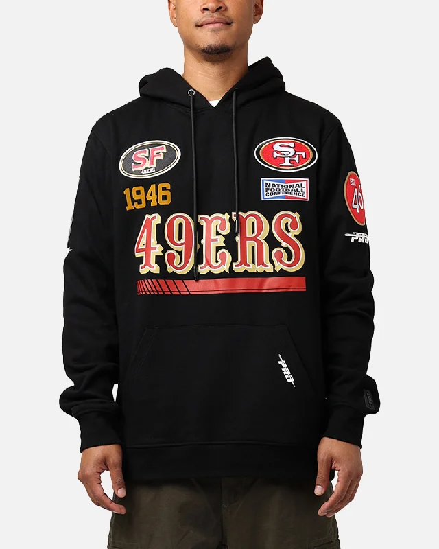 Pro Standard San Francisco 49ers Fast Lane Hoodie Black Hoodie with Rhinestones Sparkly Elegant