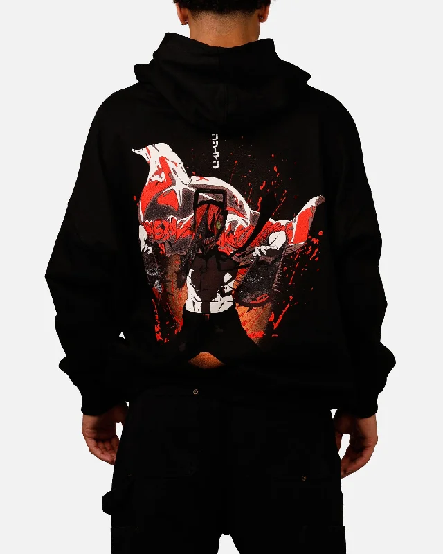 Goat Crew X CSM Chainsawman Premium Hoodie Black Hoodie with Full-Zip Functional Layering