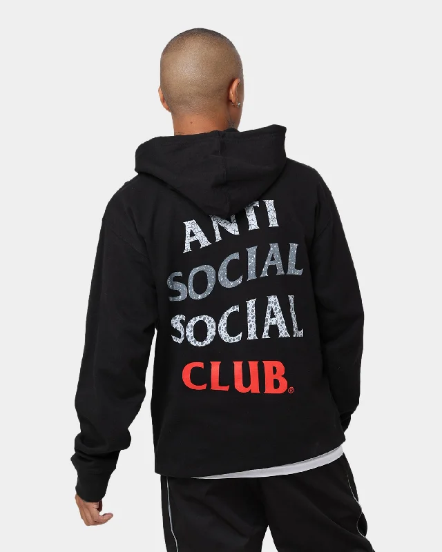 Anti Social Social Club 99 Retro IV Hoodie Black Hoodie with Snap Buttons Easy Quick