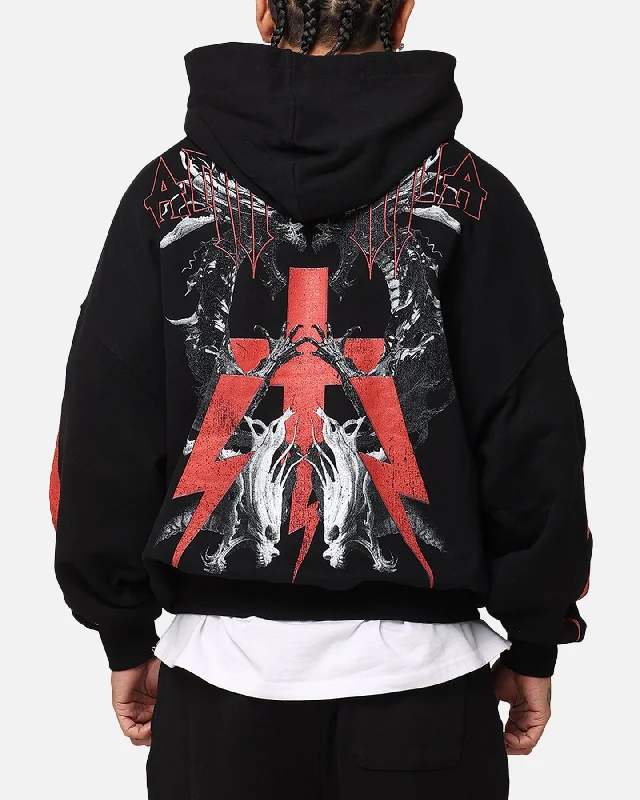 The Anti Order Ares Hoodie Black Hoodie with Neon Bright Vibrant