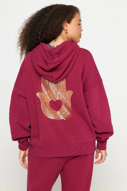 Radiant Hamsa Easy Hoodie Hoodie with Strings Custom Fit Adjustable