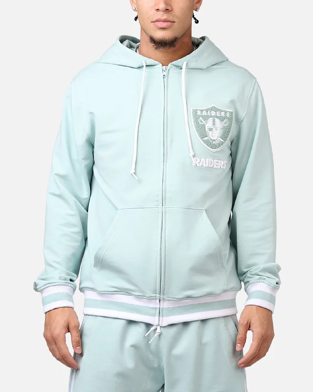 New Era Las Vegas Raiders 'Logo Select Mint' Full Zip Hoodie Mint/White Hoodie with High-Low Hem Asymmetrical Trendy