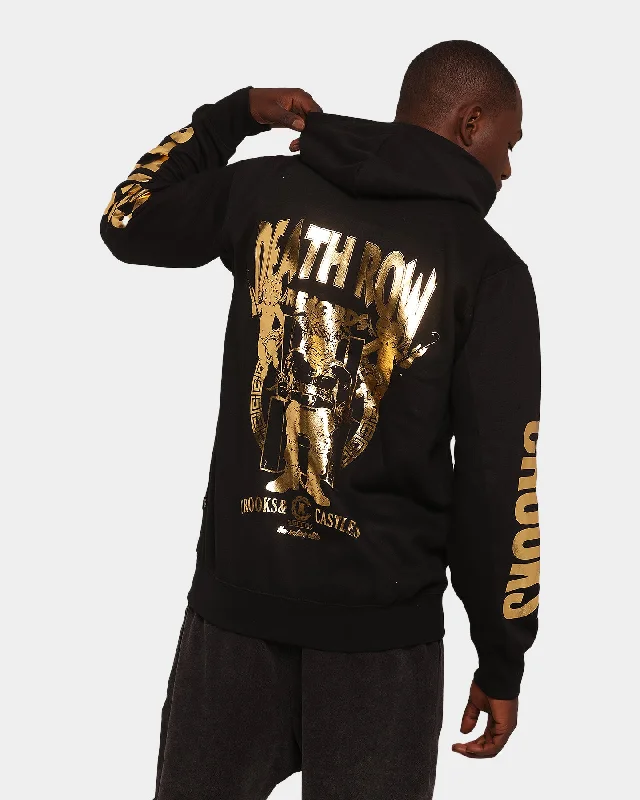 Crooks & Castles Death Row Angels Hoodie Black/Gold Hoodie with Slim Fit Tailored Modern