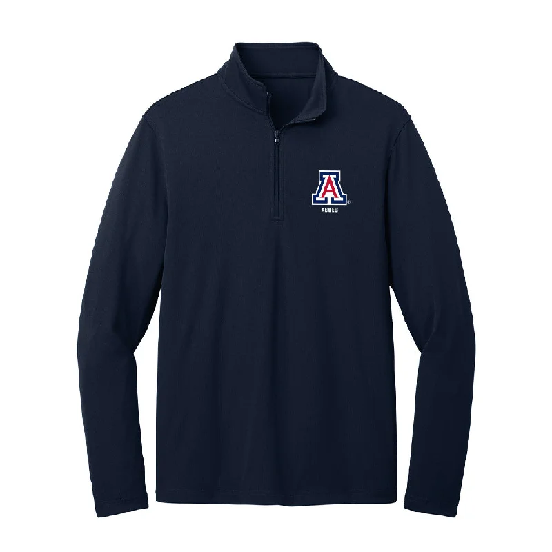 Arizona - NCAA Women's Track & Field : Malaya Abueg - Lightweight Quarter Zip Jacket Lace Jacket Ribbed Jacket Sequined Jacket