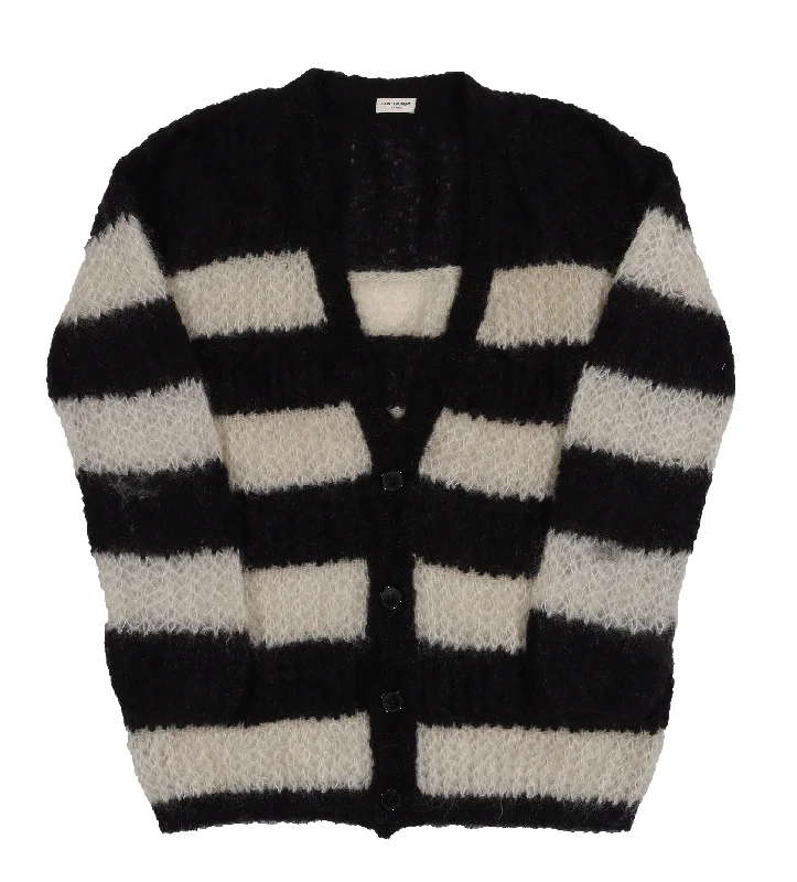 Oversized Mohair Cardigan (2013) Ribbed Striped Patterned