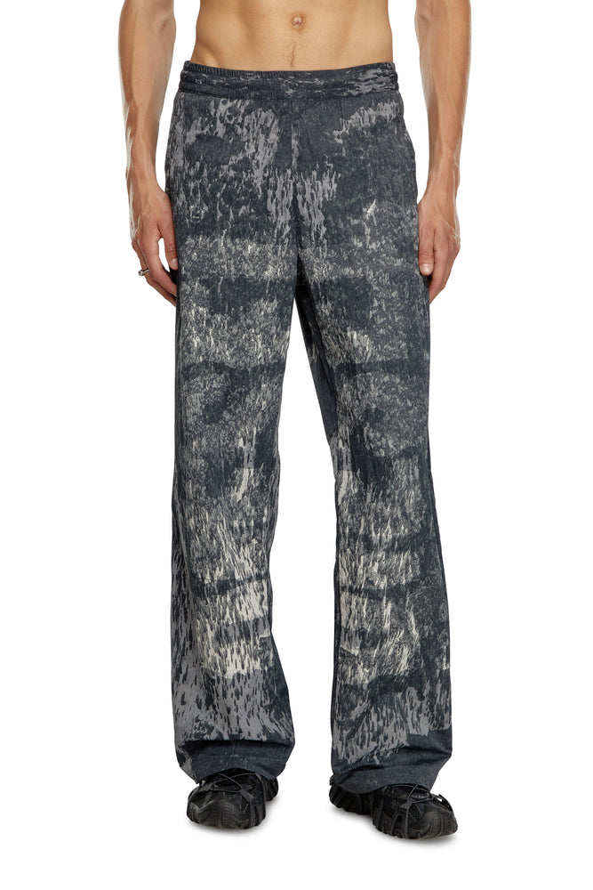 Printed Trousers In Wrinkled Nylon Trousers Elastic Waist Soft