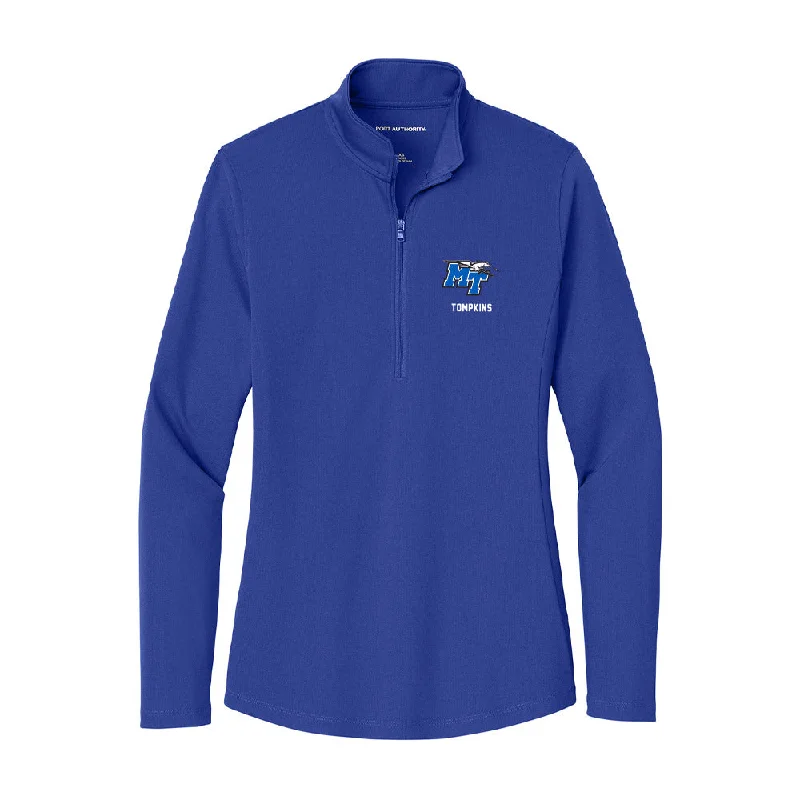 MTSU - NCAA Women's Track & Field : Sara Tompkins - Women's Lightweight Quarter Zip Jacket Zippered Front Buttoned Front Snap Front