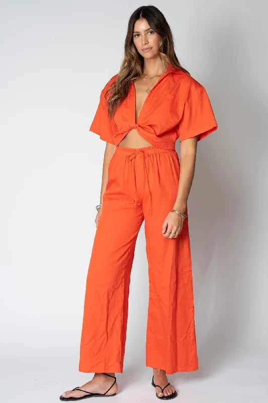 Stillwater The Barcelona Pant in Poppy Comfortable Wide-Leg Pants