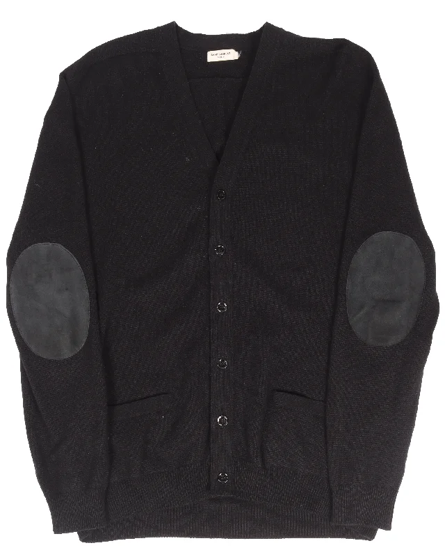 FW13 Cashmere Elbow-Pad Cardigan Sweater Casual Formal Business