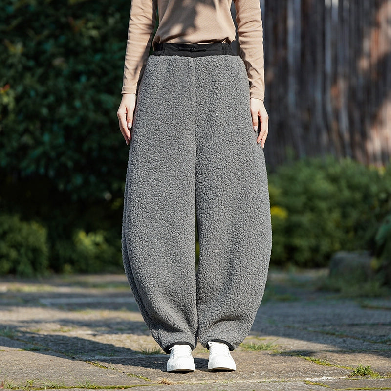 Retro Warm Thickened Scimitar Pants Casual Track Pants